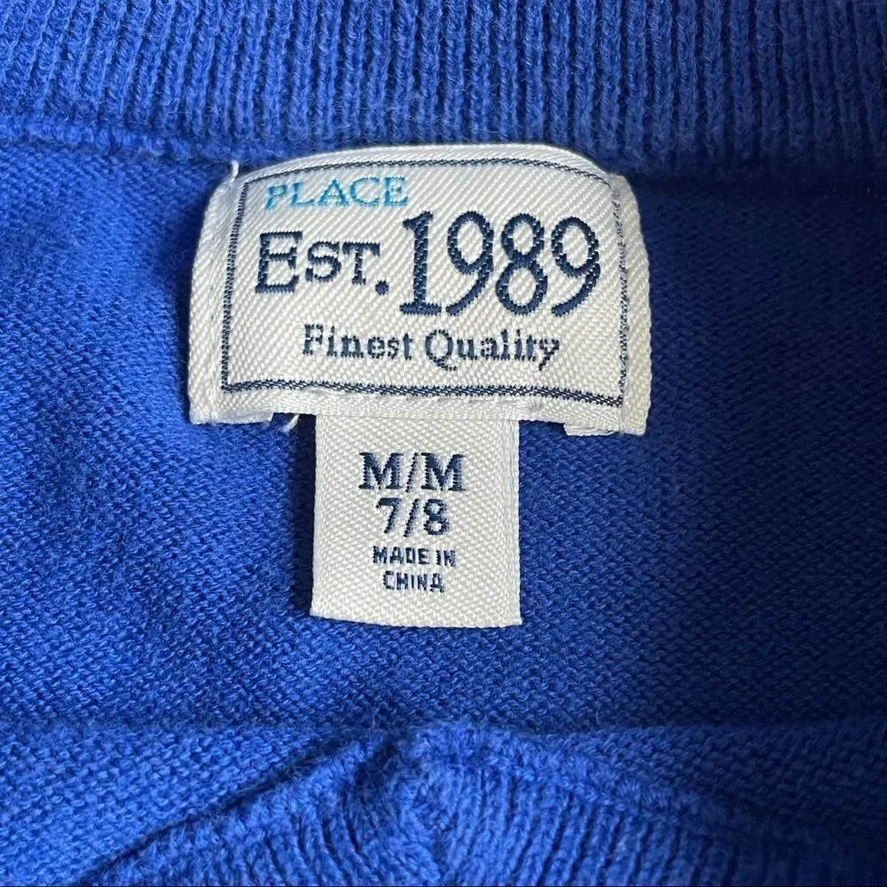 The Children’s Place Boys Royal Blue V-Neck Sweater Size Medium 7/8